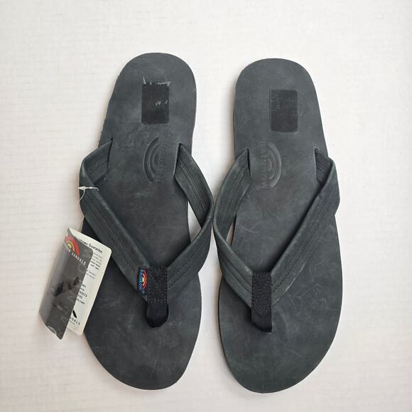 Rainbow Sandals Men Size XXXL/13.5-15 Single Layer Leather Arch Support 1" Strap - Picture 1 of 4